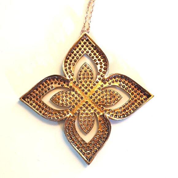 Sparkling 925 Sterling Silver with CZ Four-Leaf Clover Lucky Pendant Necklace - Picture 13 of 13